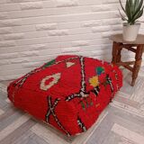 Handmade Berber pouf in wool 60 X 60 X 20 CM