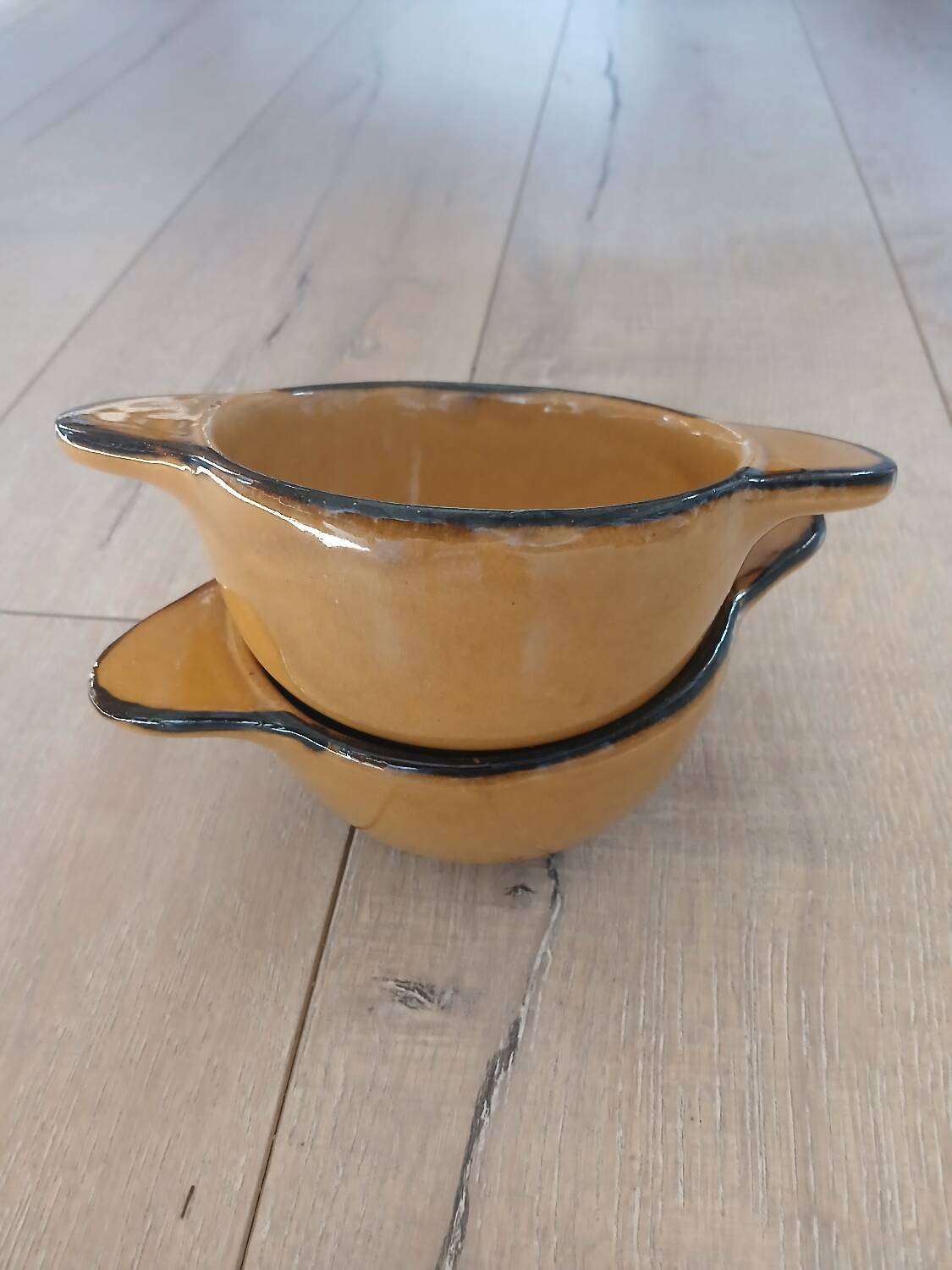 2 antique earthenware bowls