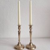 Bougeoirs chandeliers anciens balustre en laiton cuivre