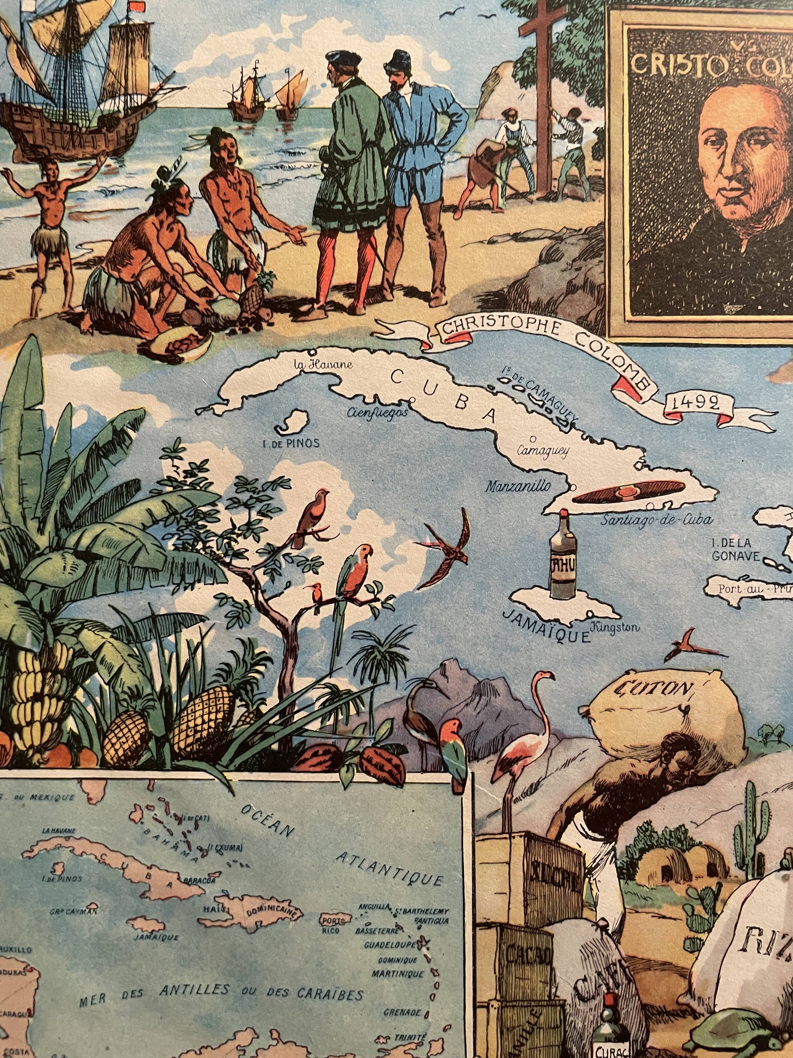 Old West Indies map poster - JP Pinchon - 1940