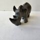 Paperweight Sculpture Zoomorphic Statuette in Stone Rhinoceros