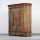 Rustic Farmhouse Painted Folk Art Bridal Cabinet dated 1806