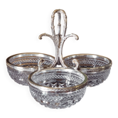 Silver-plated metal and crystal aperitif service