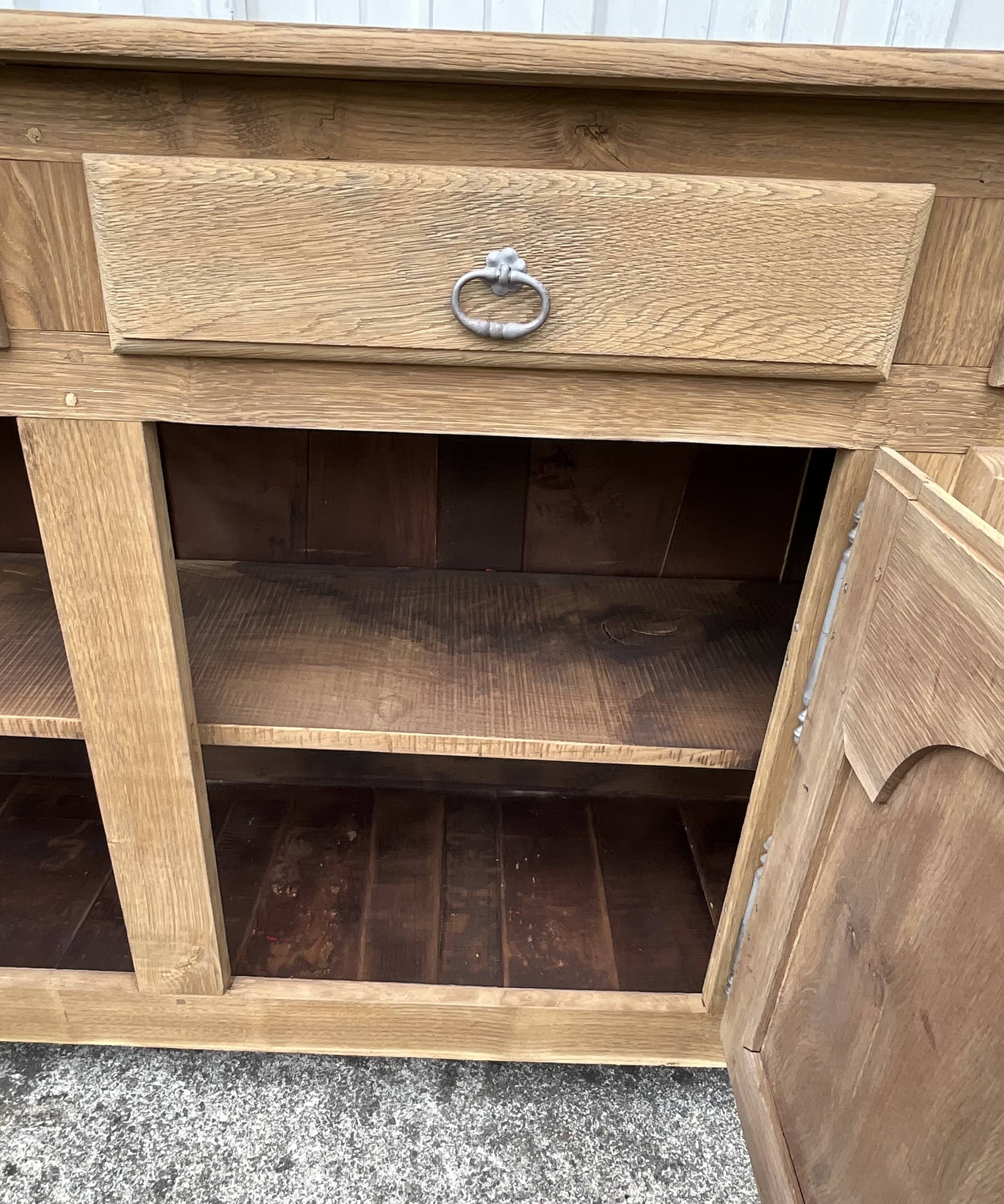 Solid Oak Sideboard Mid 20th Century
