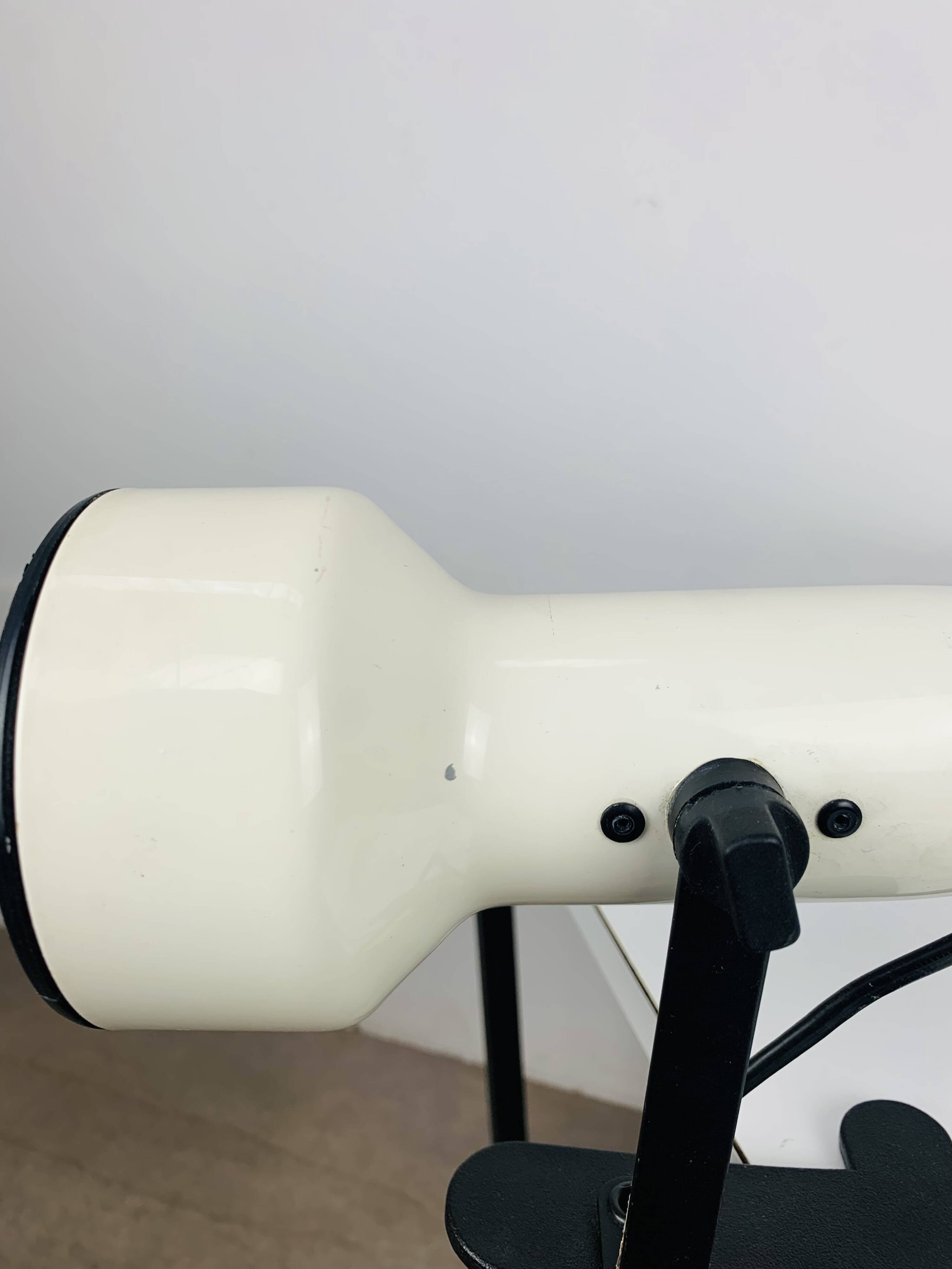 White metal clamp spotlight, vintage