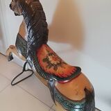 Wooden merry-go-round horse or fairground carousel