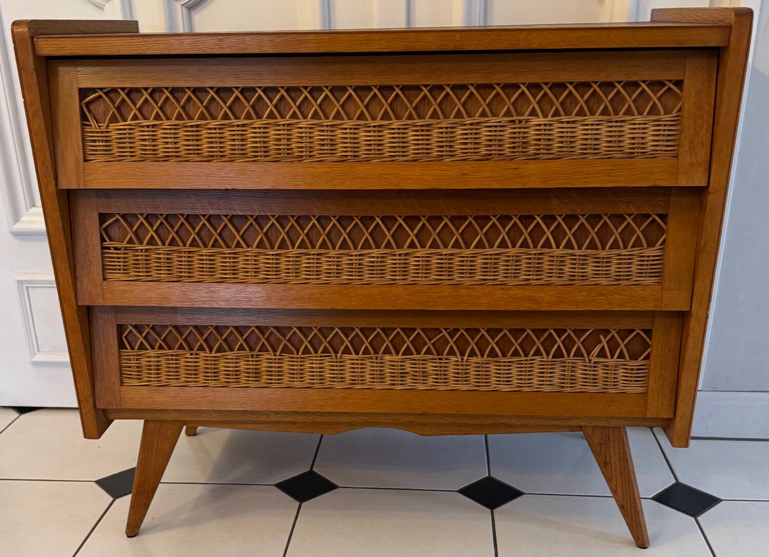 Vintage chest of drawers with compass feet