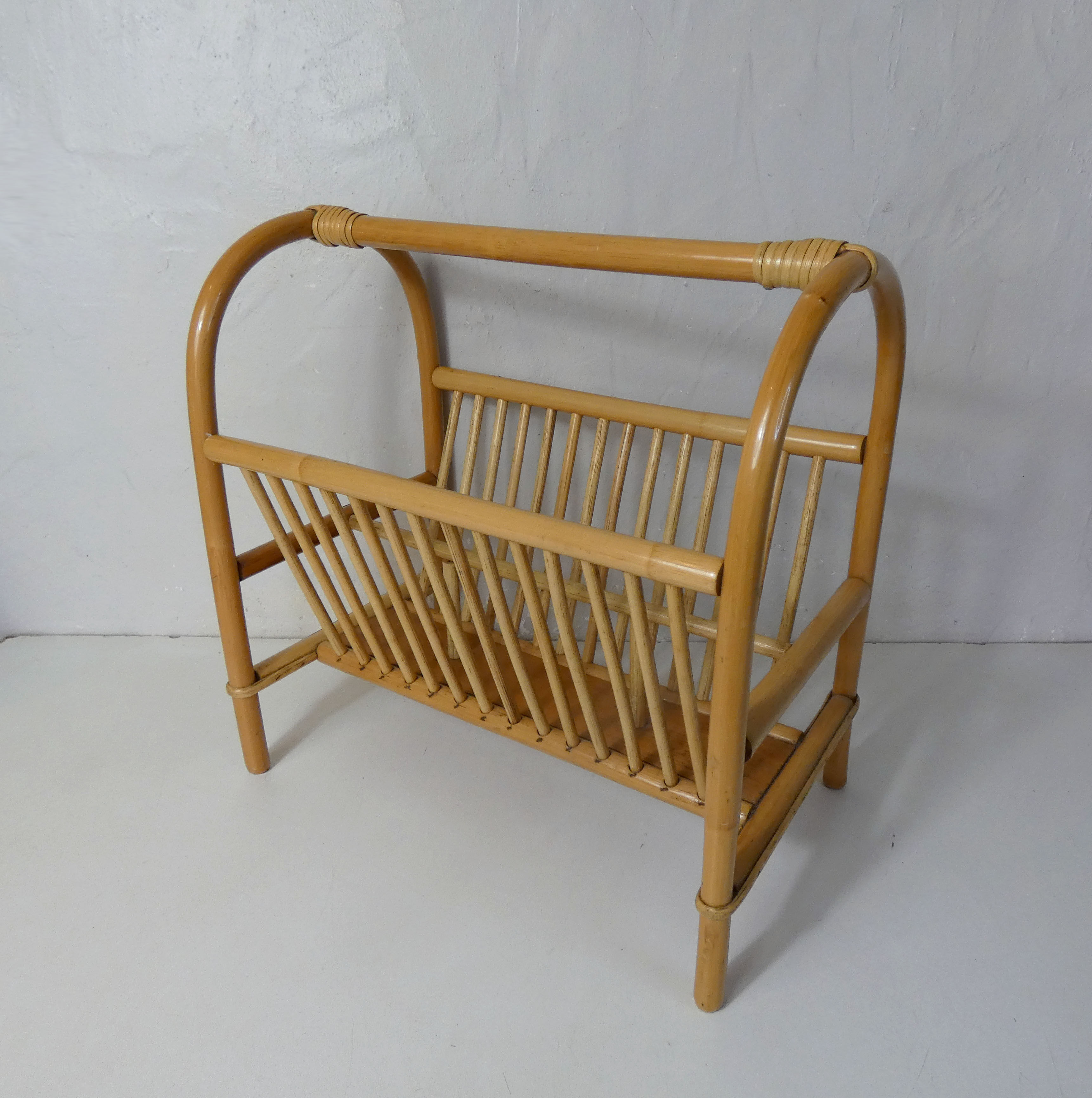 Rattan magazine holder