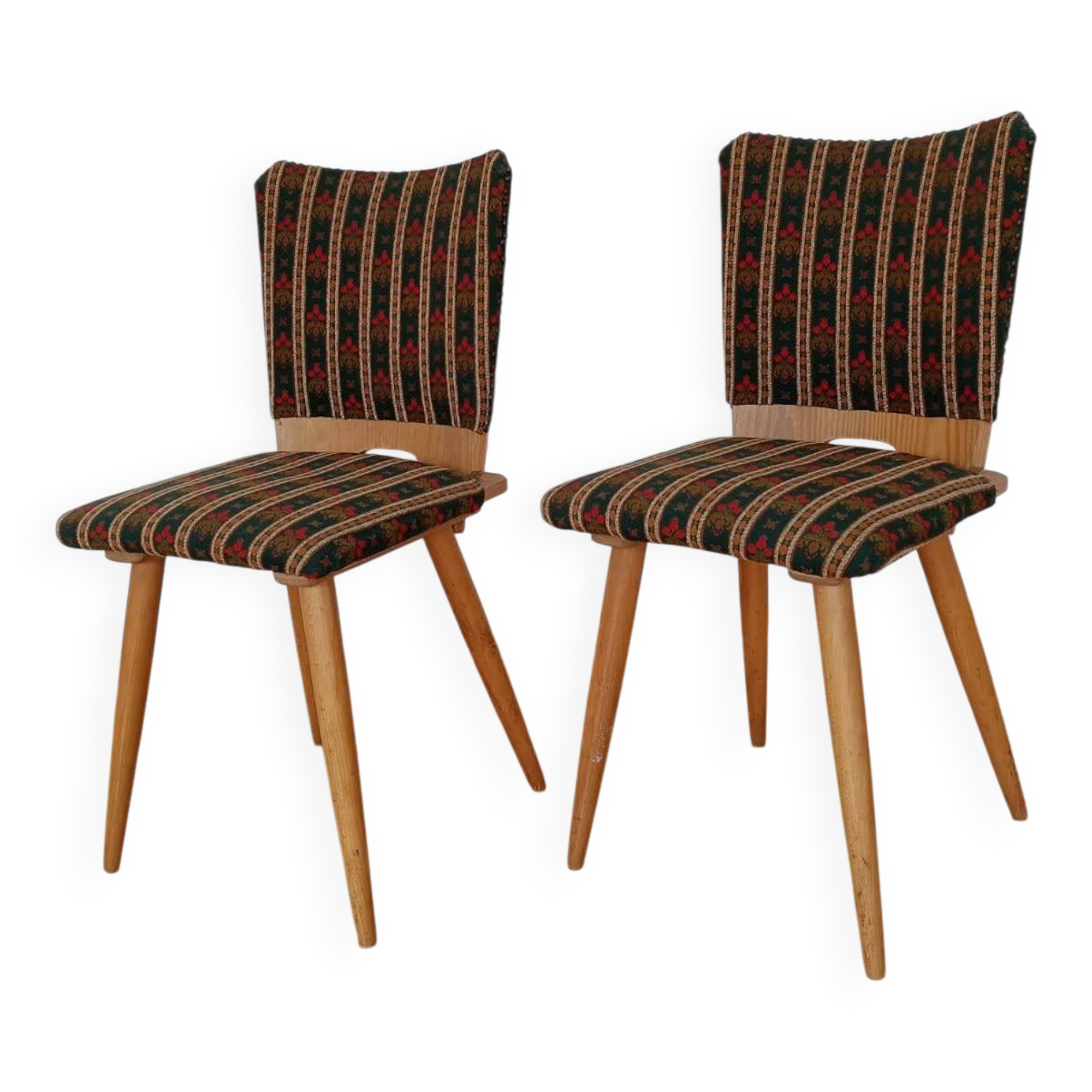 Pair of Modernist Chairs with Compass Legs – 1950s