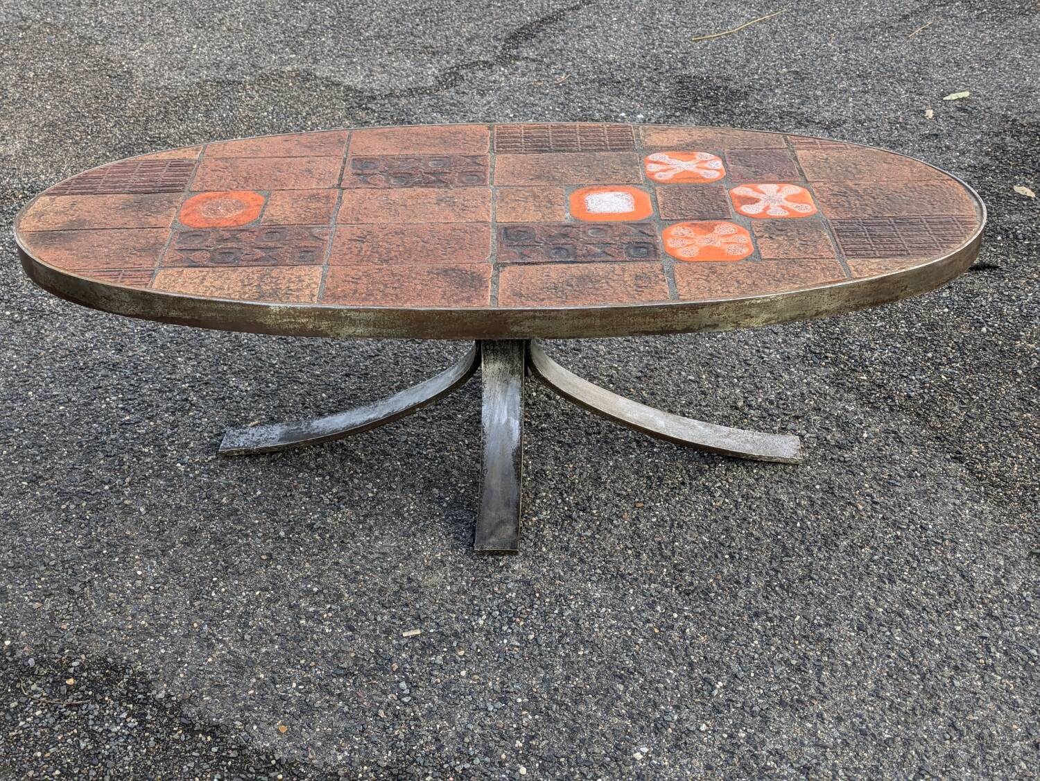 Jean Jaffeux Ceramic & Steel Coffee Table