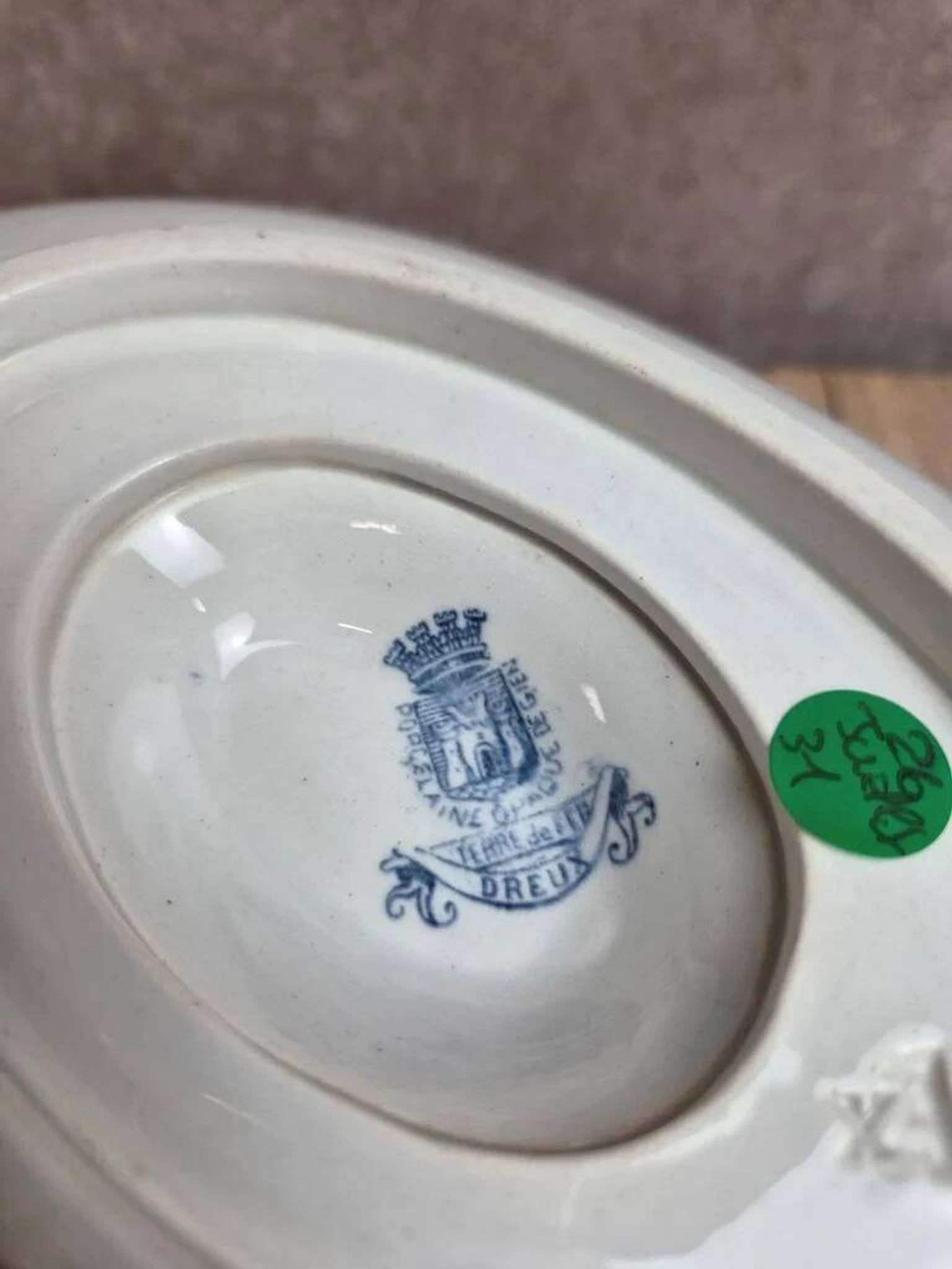 Large antique sauceboat Gien – Ironstone – Dreux model