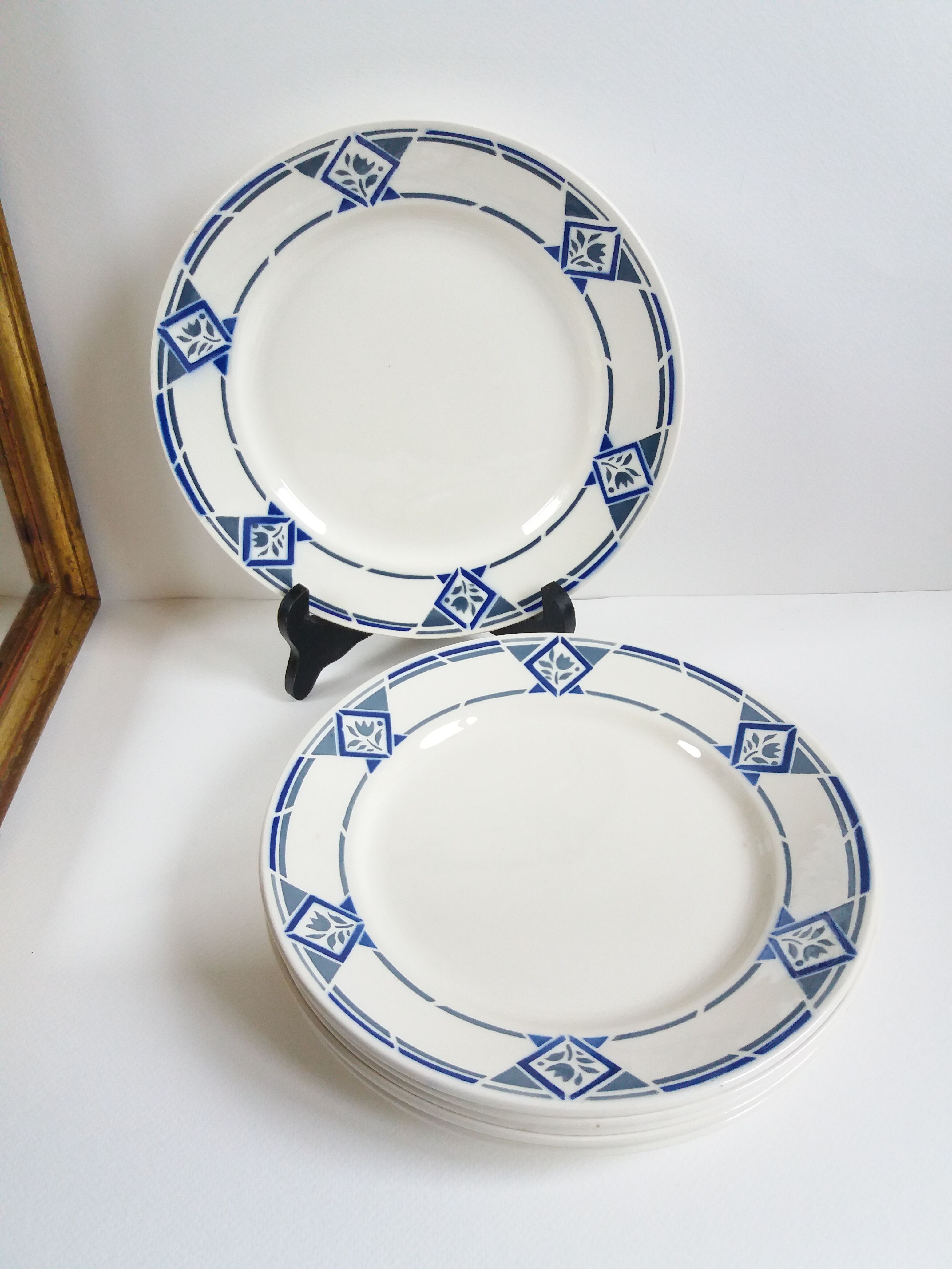 6 Art Deco flat plates