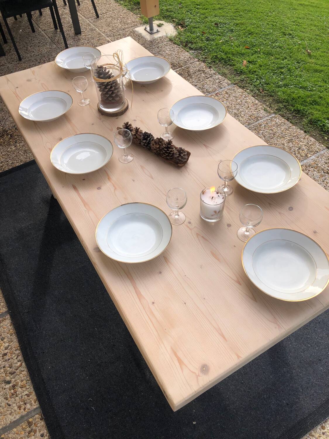 Solid wood dining table