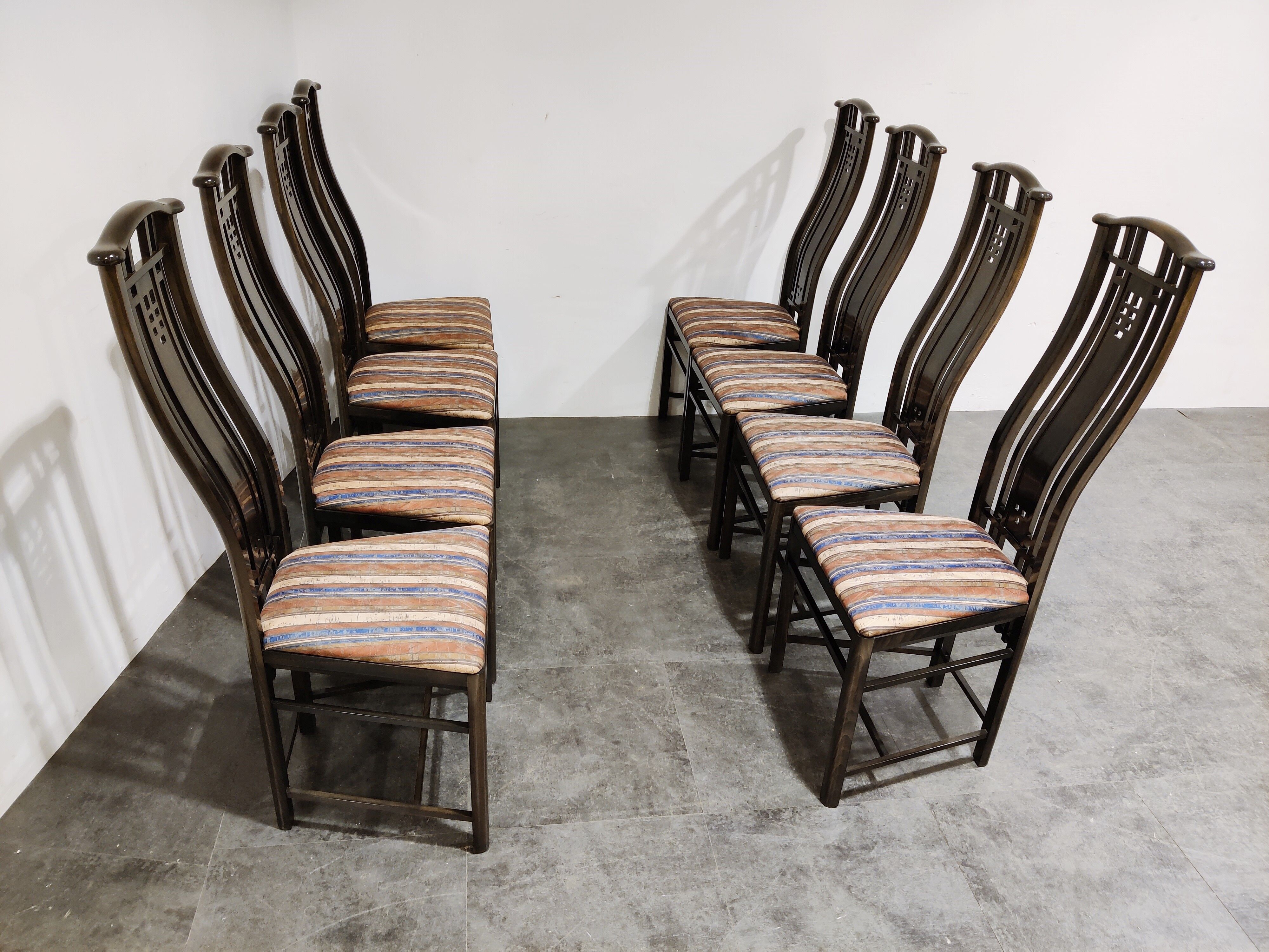 Chaises de salle à manger Umberto Asnago pour Giorgetti, années 1980