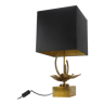 Stylized flower lamp in gilded brass