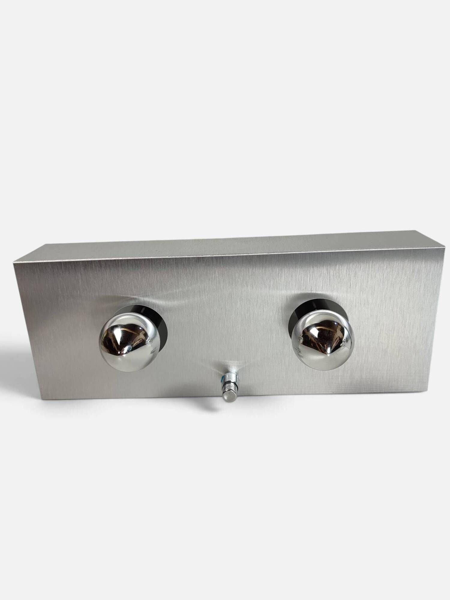 Pair of Space Age wall sconces in brushed aluminium – 1970s/80s