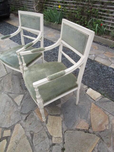 Pair of Louis XVI style armchairs