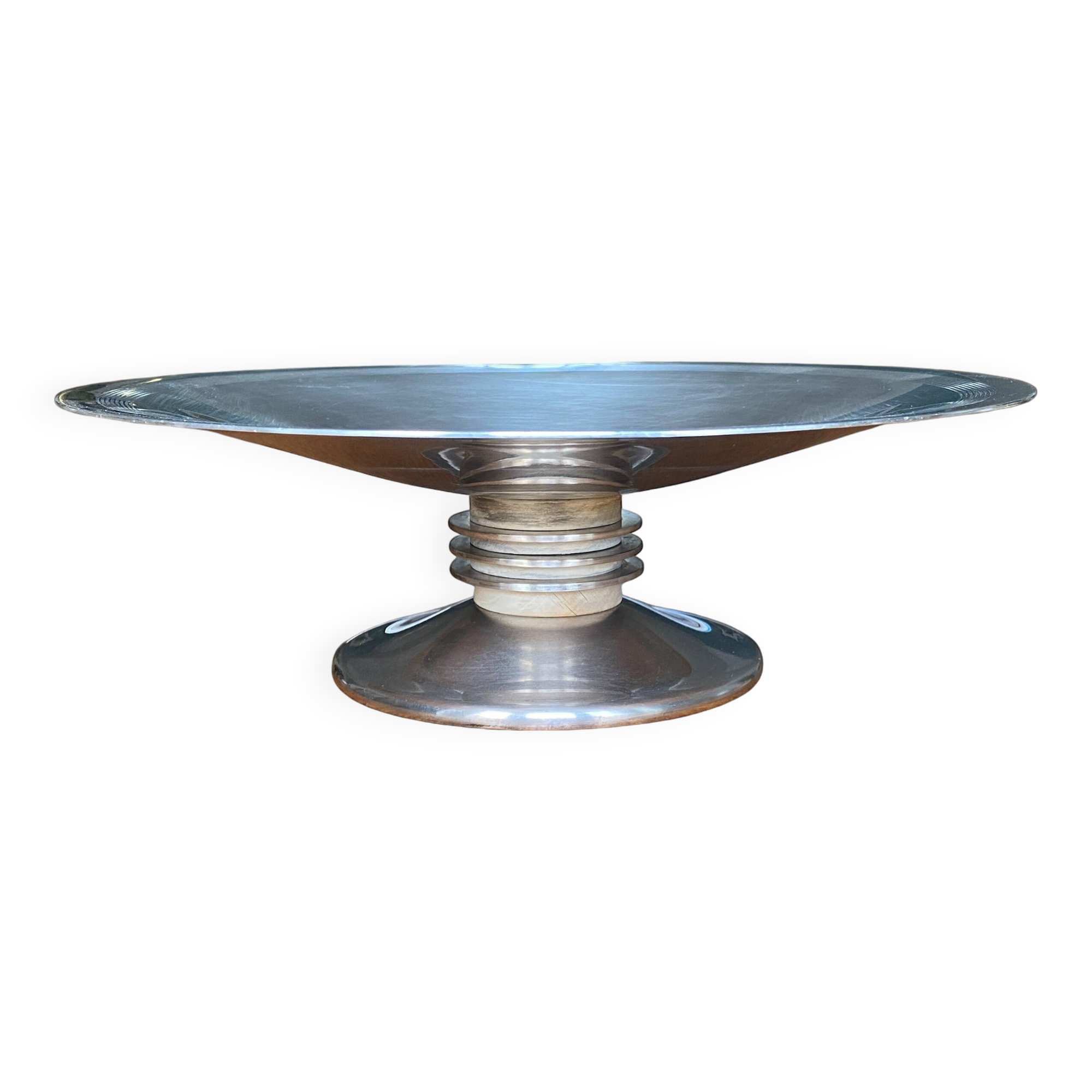 Grande coupe métal argenté Christofle Art Déco 33 cm