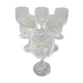 Serie de 6 verres à pied cristal taillé XXème vintage