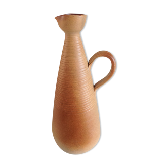 Vase soliflore conique en ceramique beige  vintage années 60-70