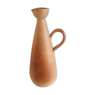 Conical soliflore vase in beige / vintage ceramic 60s-70s