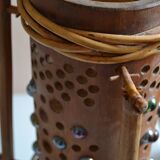 Vintage bamboo tripod lamp