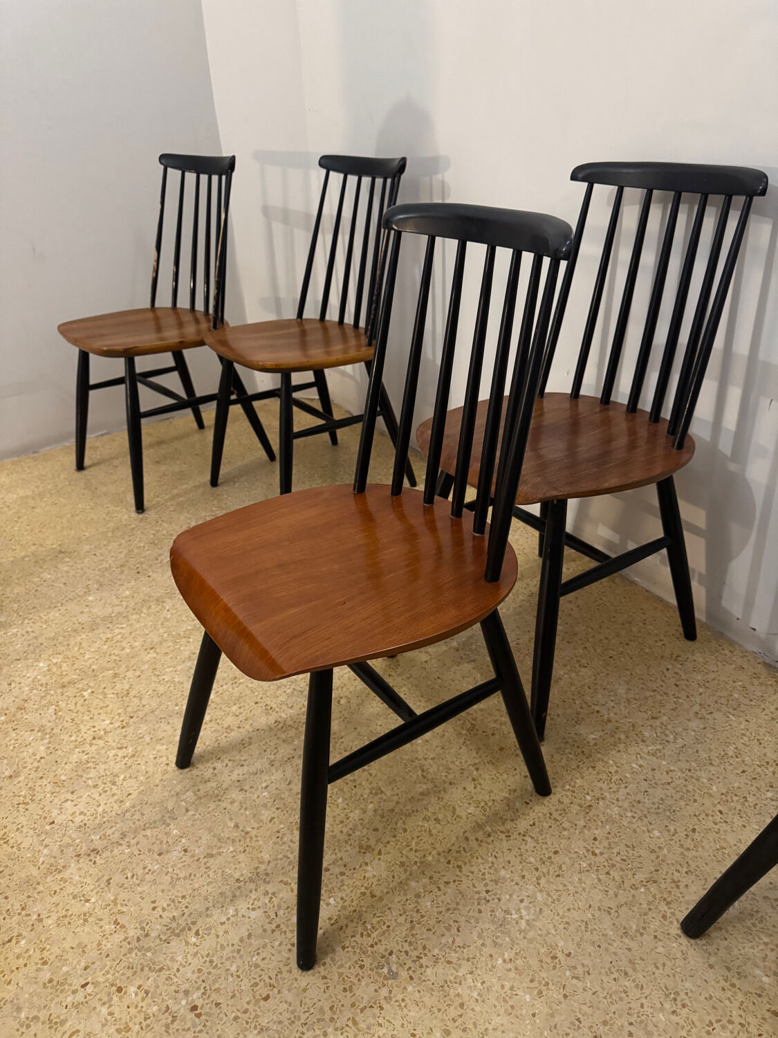 Set of 5 Tapiovaara chairs model Fanett