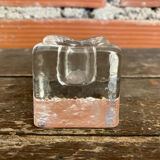 Set of 6 Blenko Ice Design Candle Holders Glass 1970s Vintage