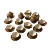 Satsuma coffee or tea in enamelled opaque porcelain and gold