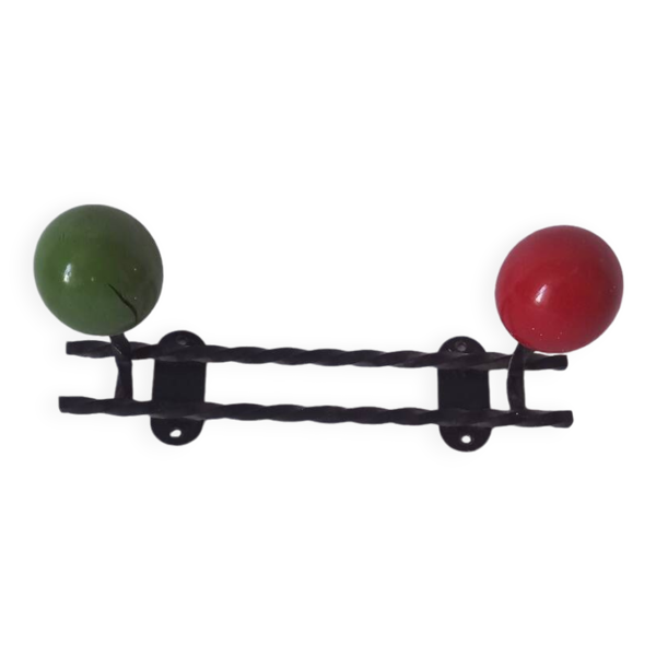 Porte-manteaux vintage boules et métal