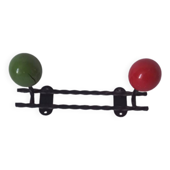 Porte-manteaux vintage boules et métal