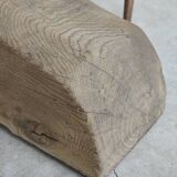 Large 19th century elm monastery table with solid top