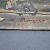 Antoine Burger (1942-2016) L'église - Huile sur toile - Signée