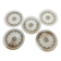 lot of 5 old Digoin Sarreguemines Clovis dessert plates gray floral decor