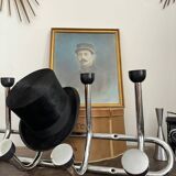 Old chrome coat rack with 12 hooks