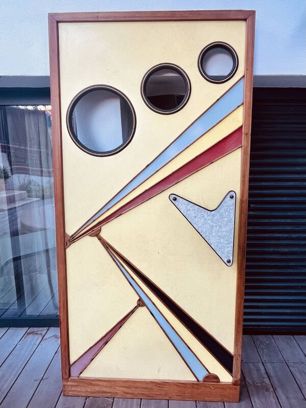 Porte battante de cinéma - design vintage formica et bois