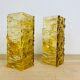 Pair of vintage amber resin wall lamps