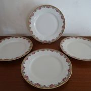 4 Limoges porcelain dinner plates Theodore Haviland Art Deco motifs Ø 24.cm