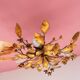 Italian ceiling light metal gold leaves 60s