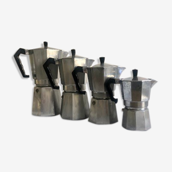 Series of 4 Italian coffee makers, vintage