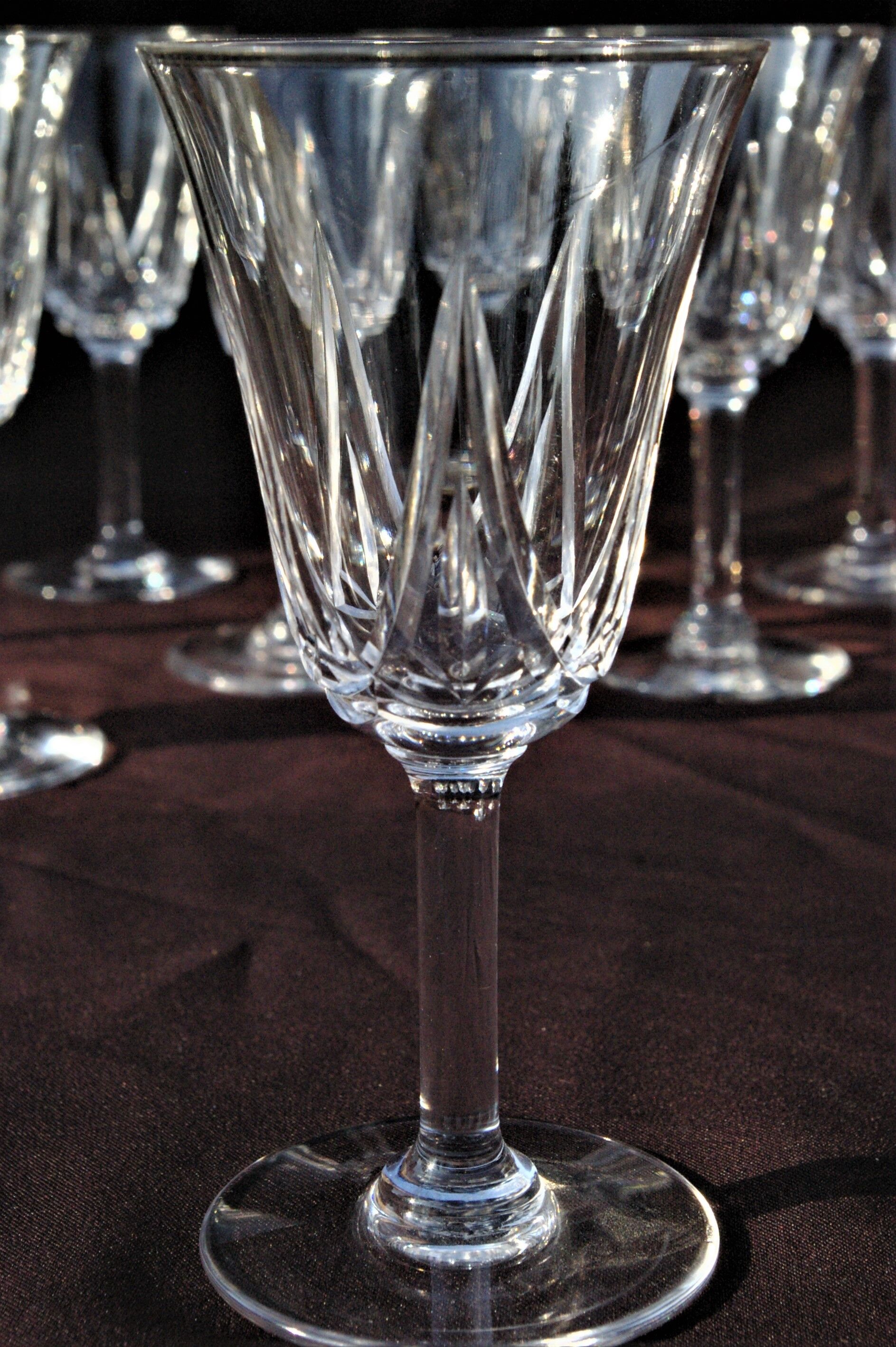 10 Porto Glasses Made of St Louis Crystal Cut Lassalle Model