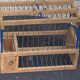 Cage à oiseau vintage en métal et bois