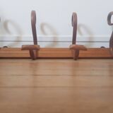 Wooden wall coat rack
