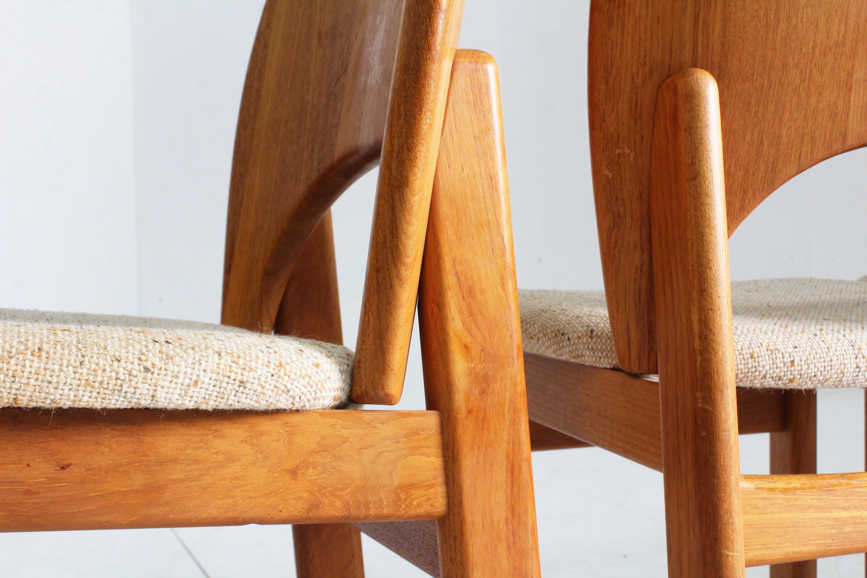 Chaises de salle à manger vintage en teck danois par Glostrup, lot de 5