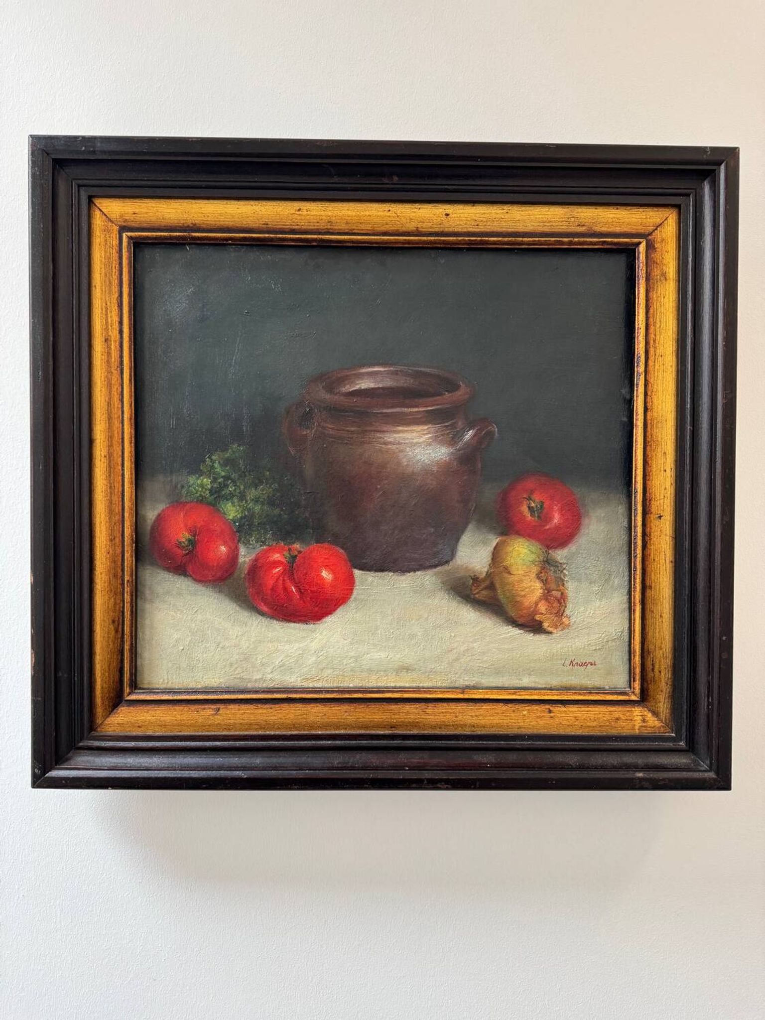 Tableau nature morte huile sur toile ancienne