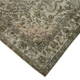 Handwoven overdyed turkish 1970s 163 cm x 265 cm grey carpet