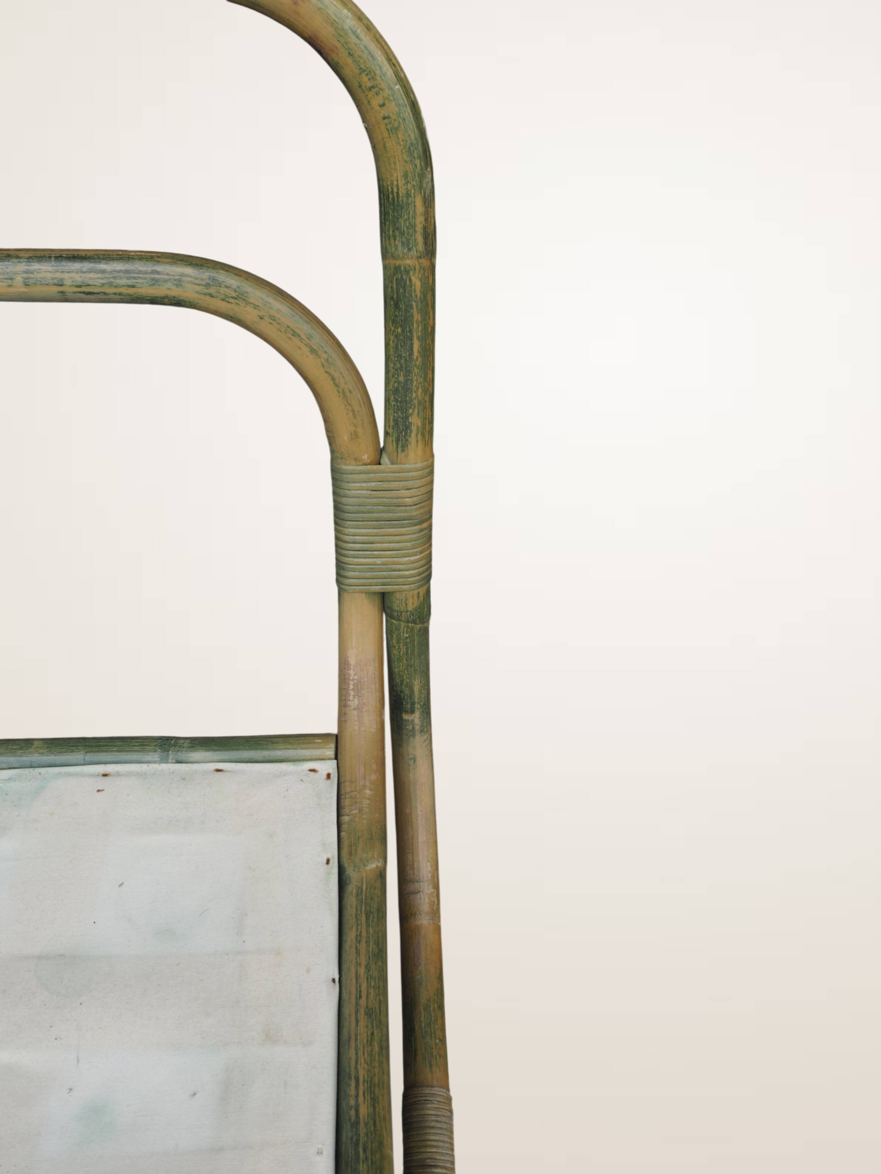 Pair of curved bamboo armchairs