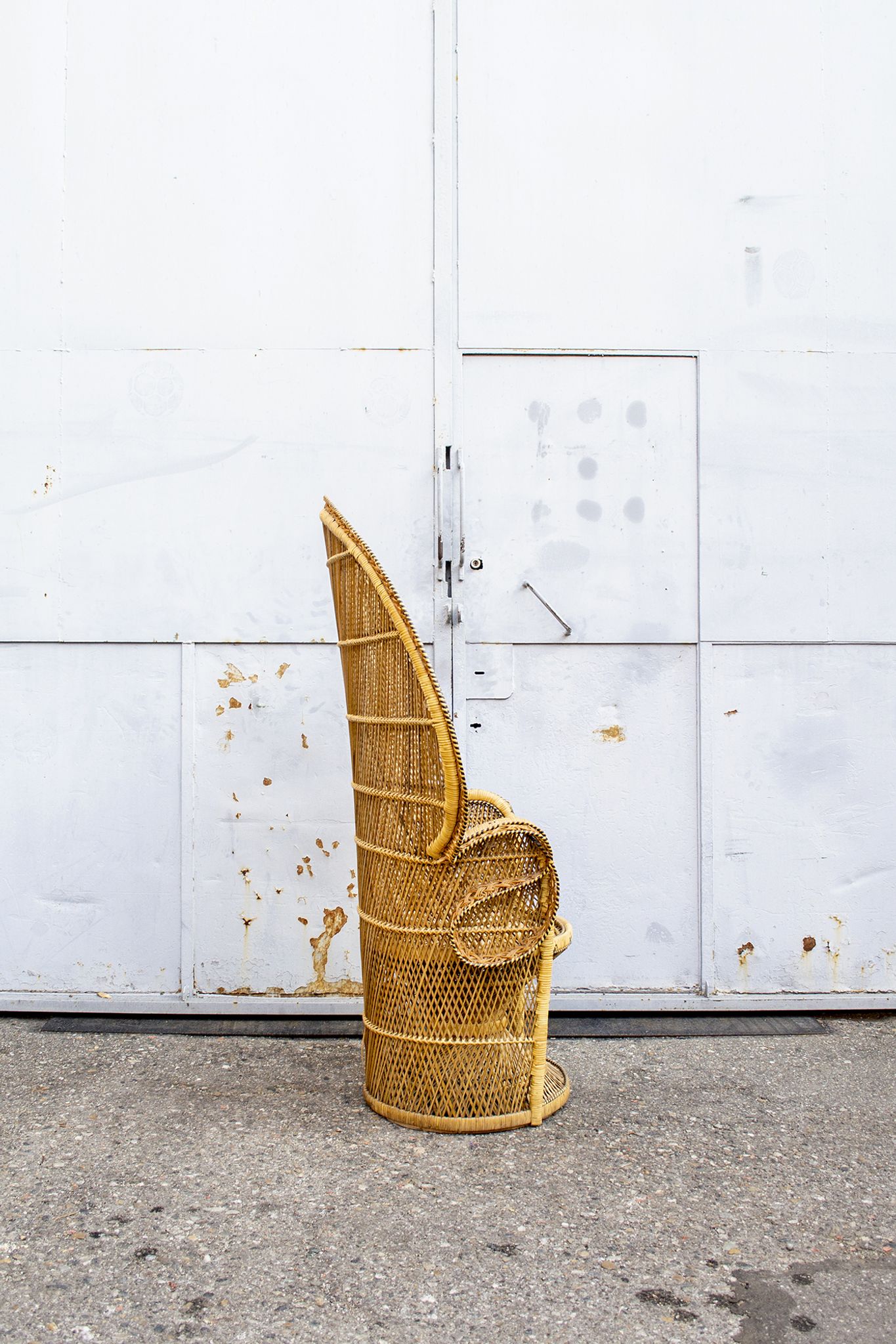Fauteuil Emmanuelle en osier, années 70