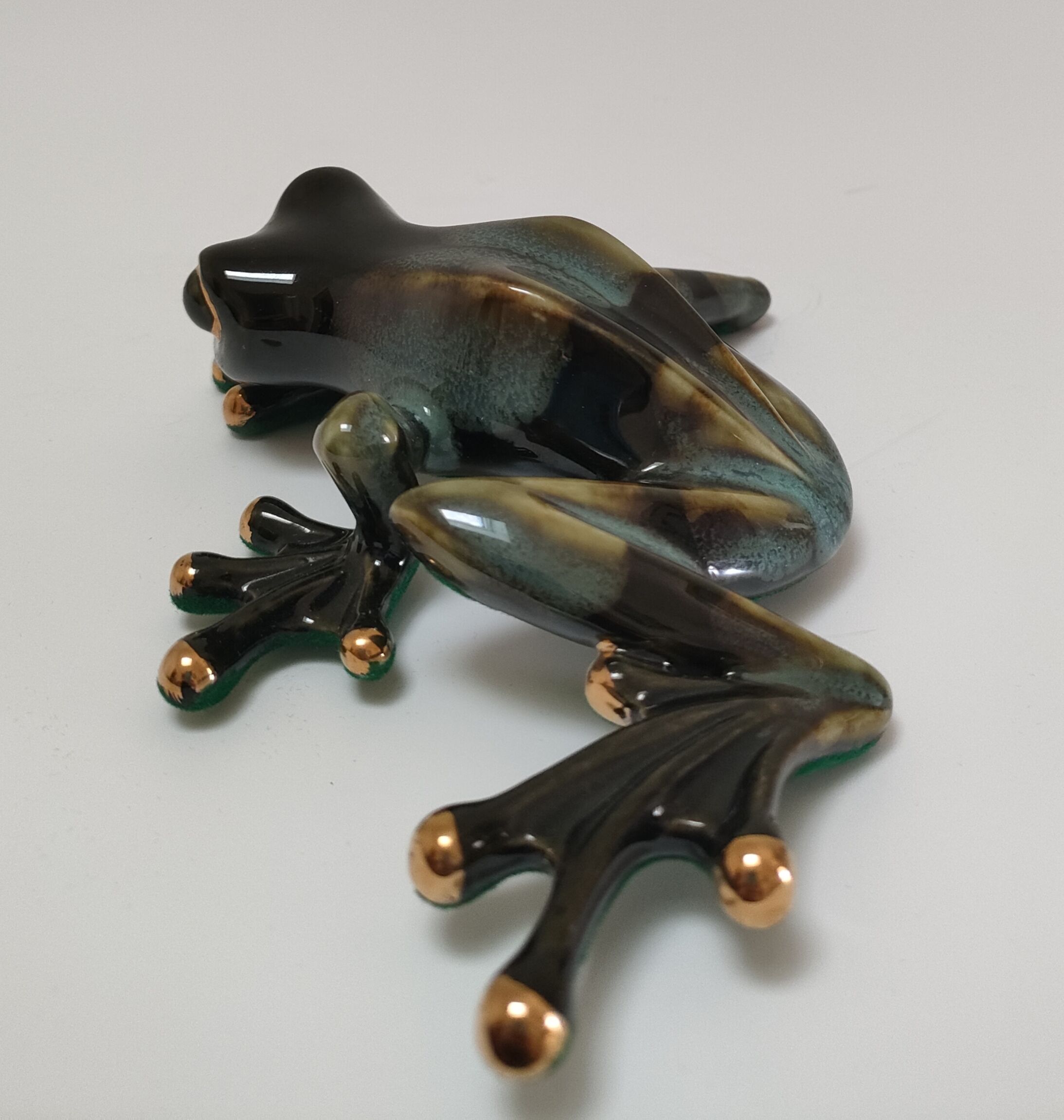 Vintage glazed ceramic tree frog
