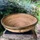 Large wicker basket brass Gabriella Crespi 1960s Italy vintage